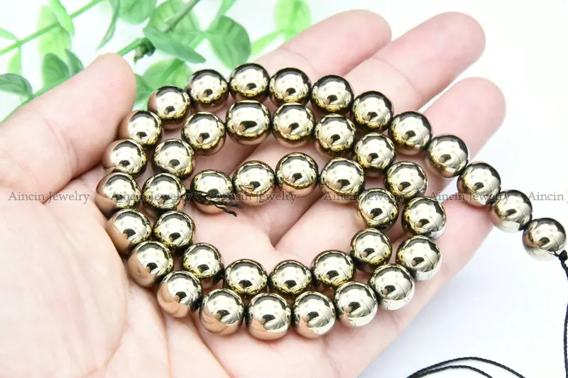Новые круглые бусины с высокой поляризацией цвет пирит покрытие из титана