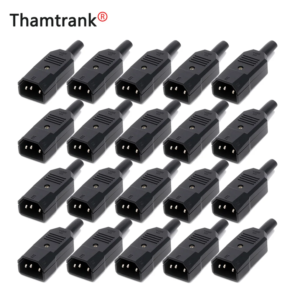 

100pcs 220V AC power plug terminal 3pin AC/DC plug power connector wire connector male to female 250V~10A