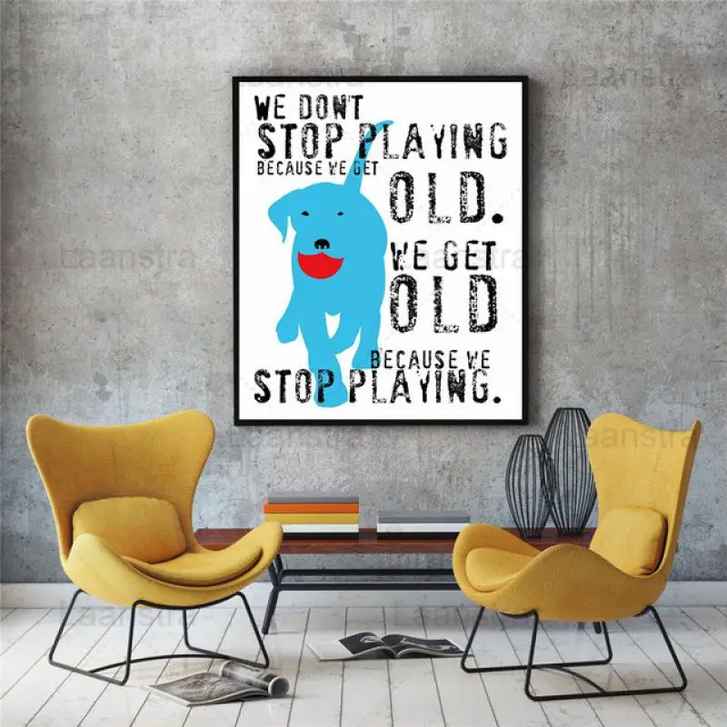 

Multicolored Painting Pets Dogs Love Quotes Wall Painting Canvas Printing Retro Pictures for Living Room Home Decor Frameless