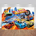 Виниловый фон для фотосъемки с изображением горячих колес красивых красочных игрушек автомобилей вечерние индивидуальный реквизит для фотостудии на заказ