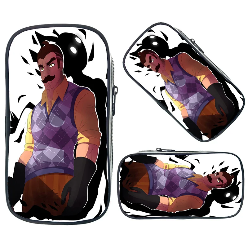 Горячая игра Hello Neighbor косметические Чехлы двойной карандаш держатель детские