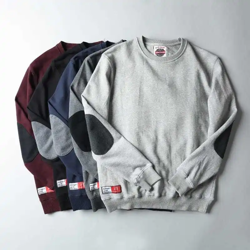 

New men's fashion simple solid color Hoodie foreign trade original men's round neck long fashion casual sleeve top