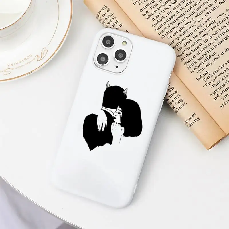 

Simple tattoosv art Line aesthetics Phone Case Candy Color for iPhone 6 7 8 11 12 s mini pro X XS XR MAX Plus