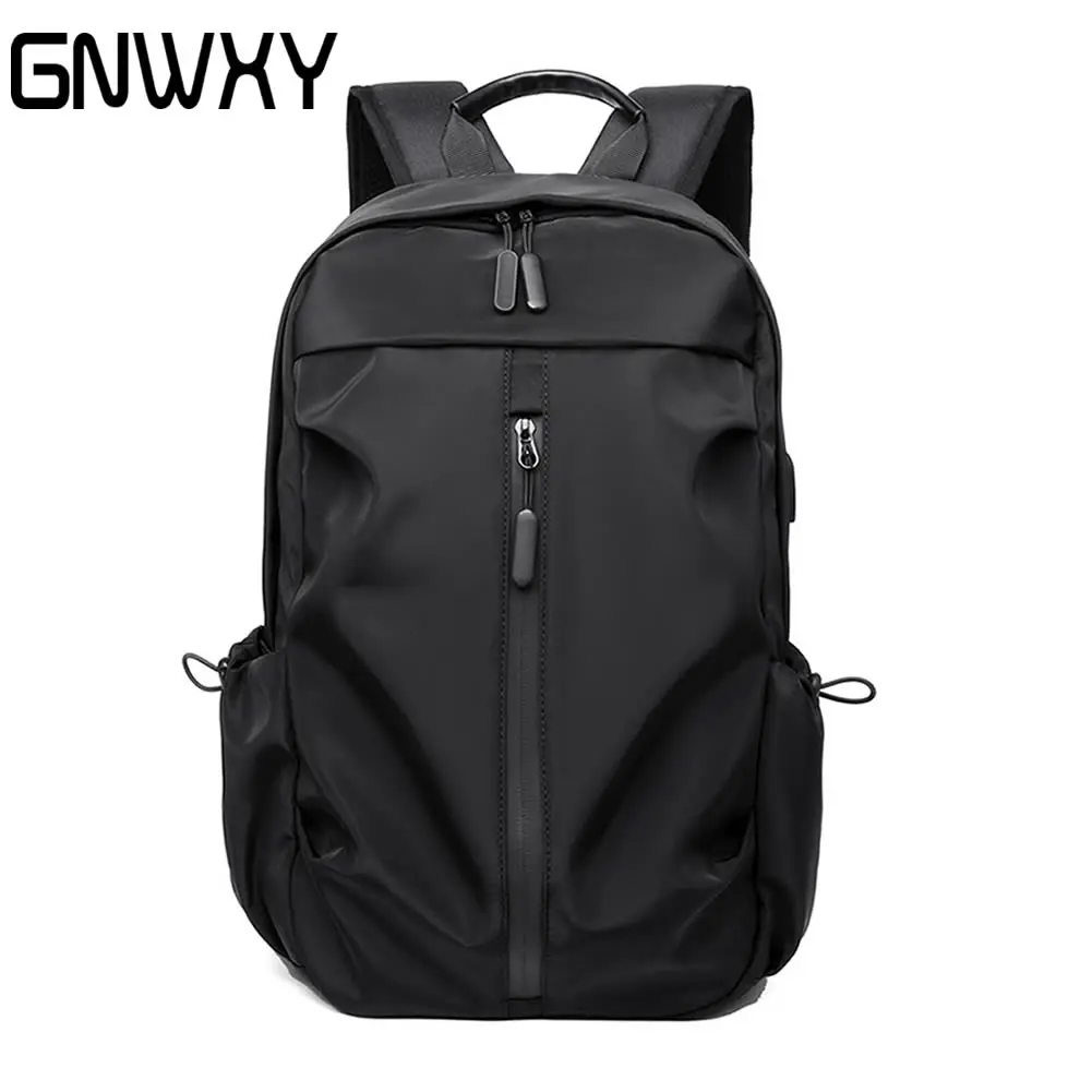 

Waterproof Oxford Cloth Backpack Men Laptop Bag Breathable Men's Business Travel Backpack Simple Pure Color Leisure Backbag