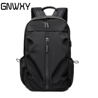 new waterproof backpack men laptop bag breathable mens business travel backpack simple pure color leisure backbagchest bag