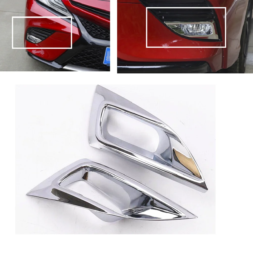 

ABS Chrome Front Fog Light Trim Cover For Toyota Camry 2018-2019 SE XSE