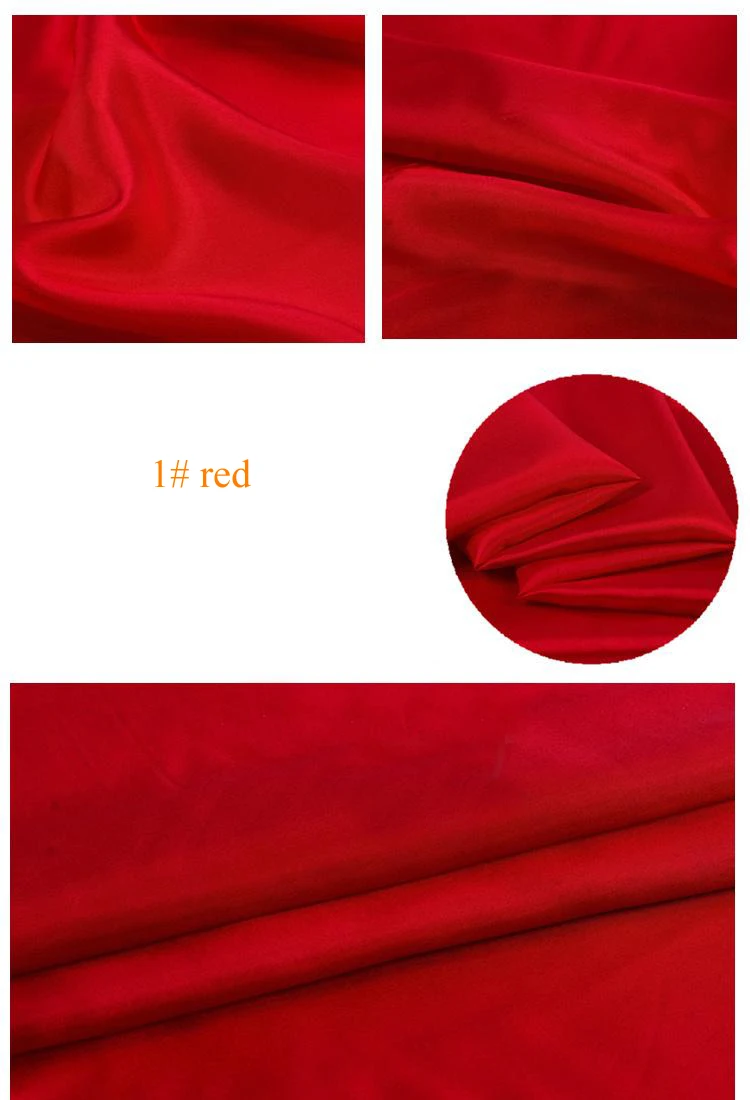 1 red Чистый шелк тутового шелкопряда подкладка ткань habutai Tissu - Цвет: 1 red