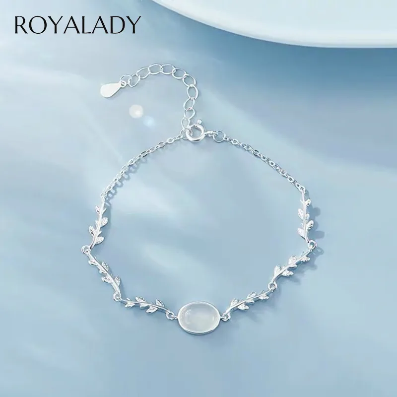 Модный браслет с подвесками из натурального лунного камня для женщин и девушек