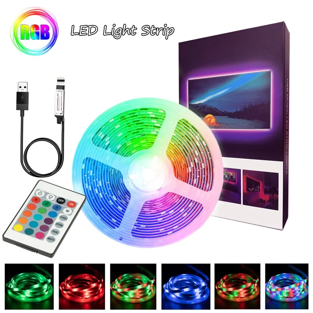 

RGB-ленсветильник Светодиодная гибкая с пультом ДУ, 5 м