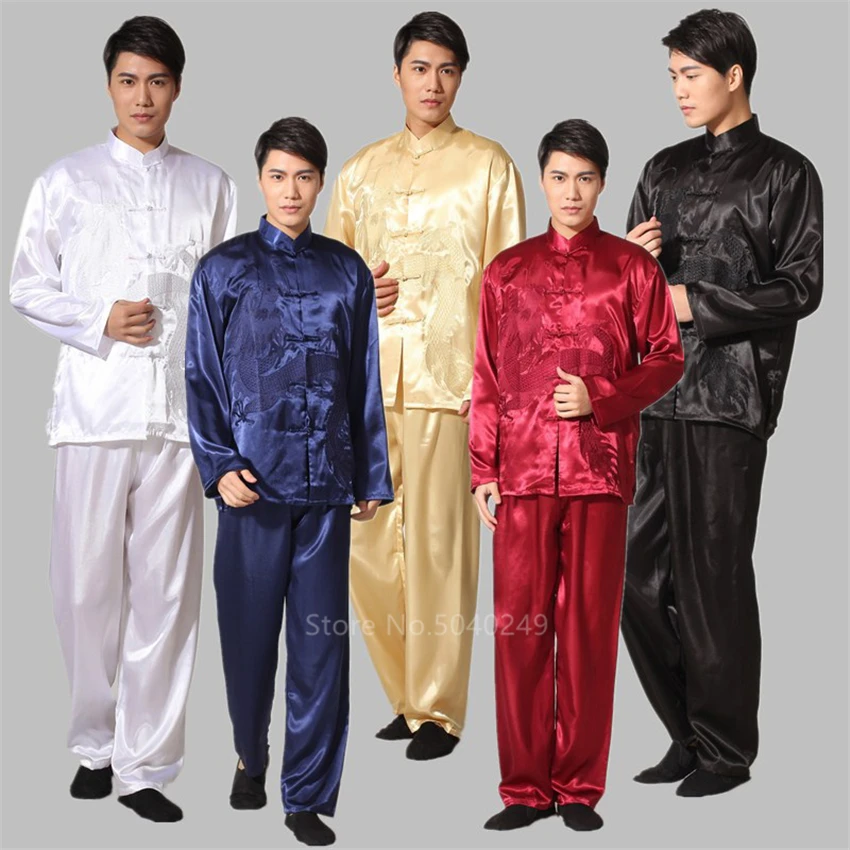 Традиционная китайская одежда для мужчин костюм Тан винтажная дракона кунг фу