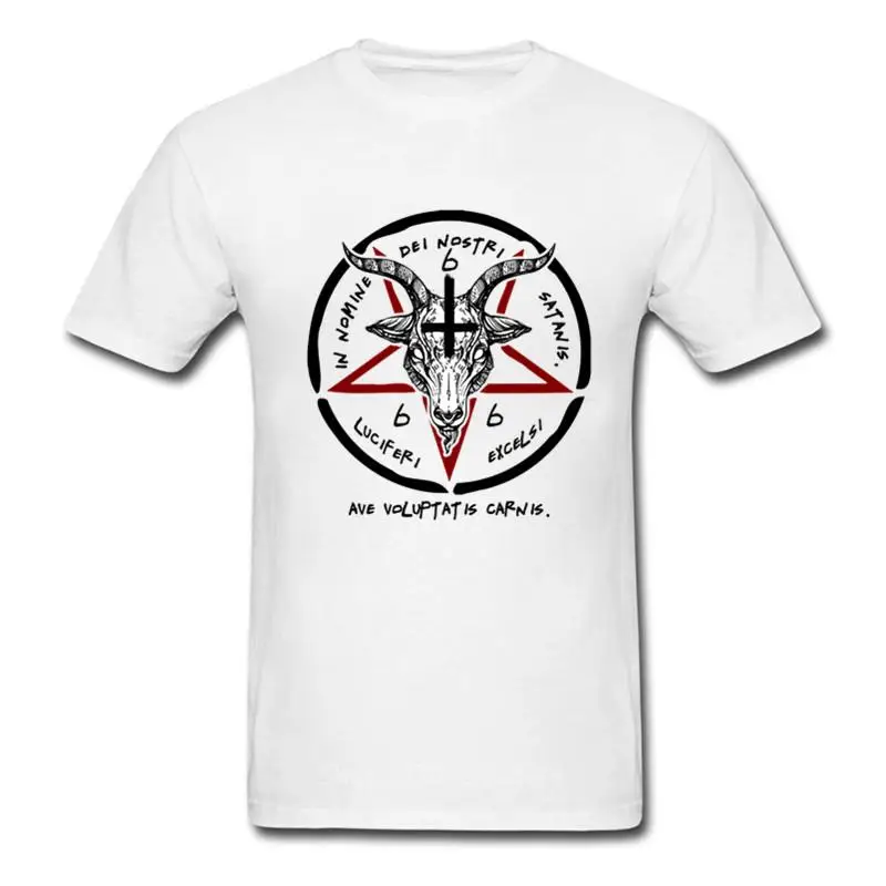 Новинка футболки Baphomet Приталенная футболка Sigil Of сатана европейский размер 100%