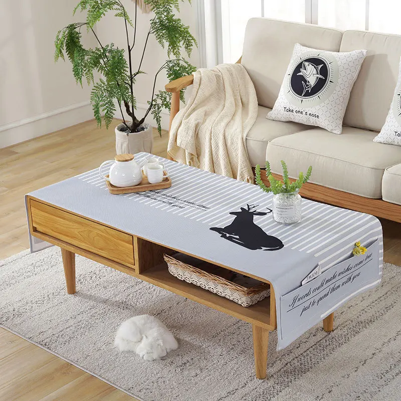 Водонепроницаемая кофейная скатерть с европейскими листьями прямоугольная в