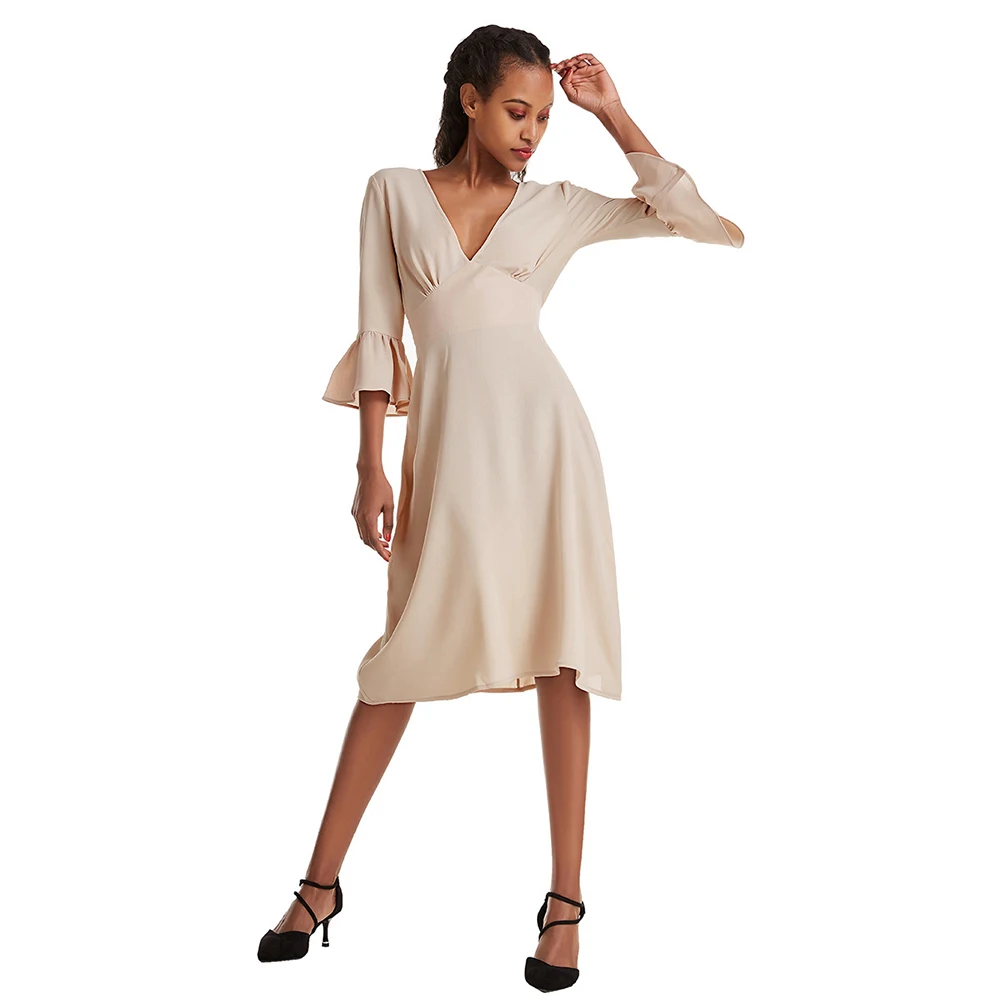 

BACKLESS Black Deep V Neck Ruffle Summer Dress Women Vacation Beach Sexy Dress Long Elegant Dress