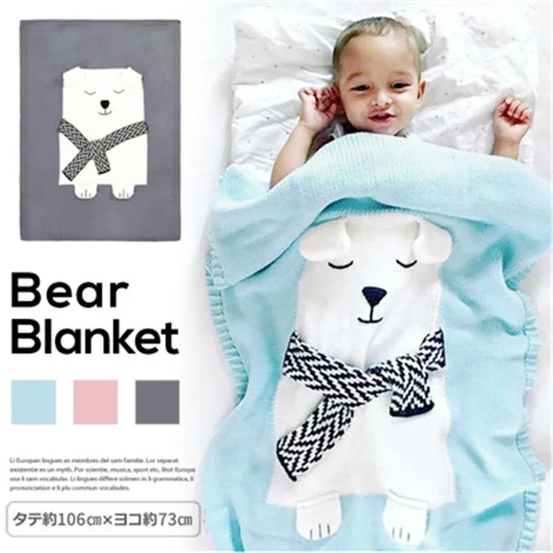 Одеяло с объемным рисунком кролика и лисы вязаное одеяло для малышей мультяшных