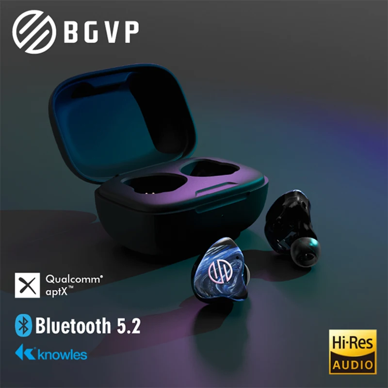 Беспроводная гарнитура BGVP Q2s TWS QCC3040 Qualcomm Knowles Hifi Bluetooth 5 2 спортивные музыкальные