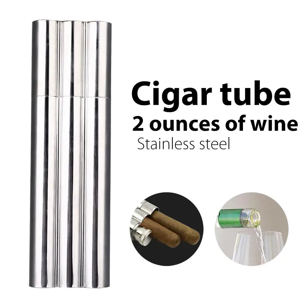 Нержавеющая сталь фляжка полировка зеркало сигарная трубка форма 2 унции Мужской