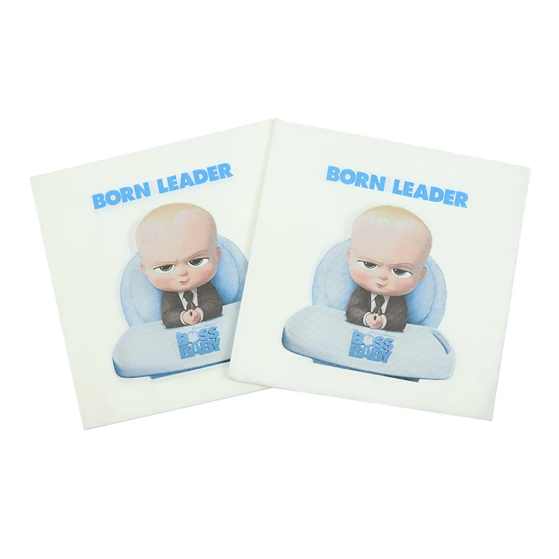 20 шт./упак. Baby Boss одноразовые салфетки для детского дня рождения 33*33 см бумажное полотенце посуда вечерние принадлежности для декора