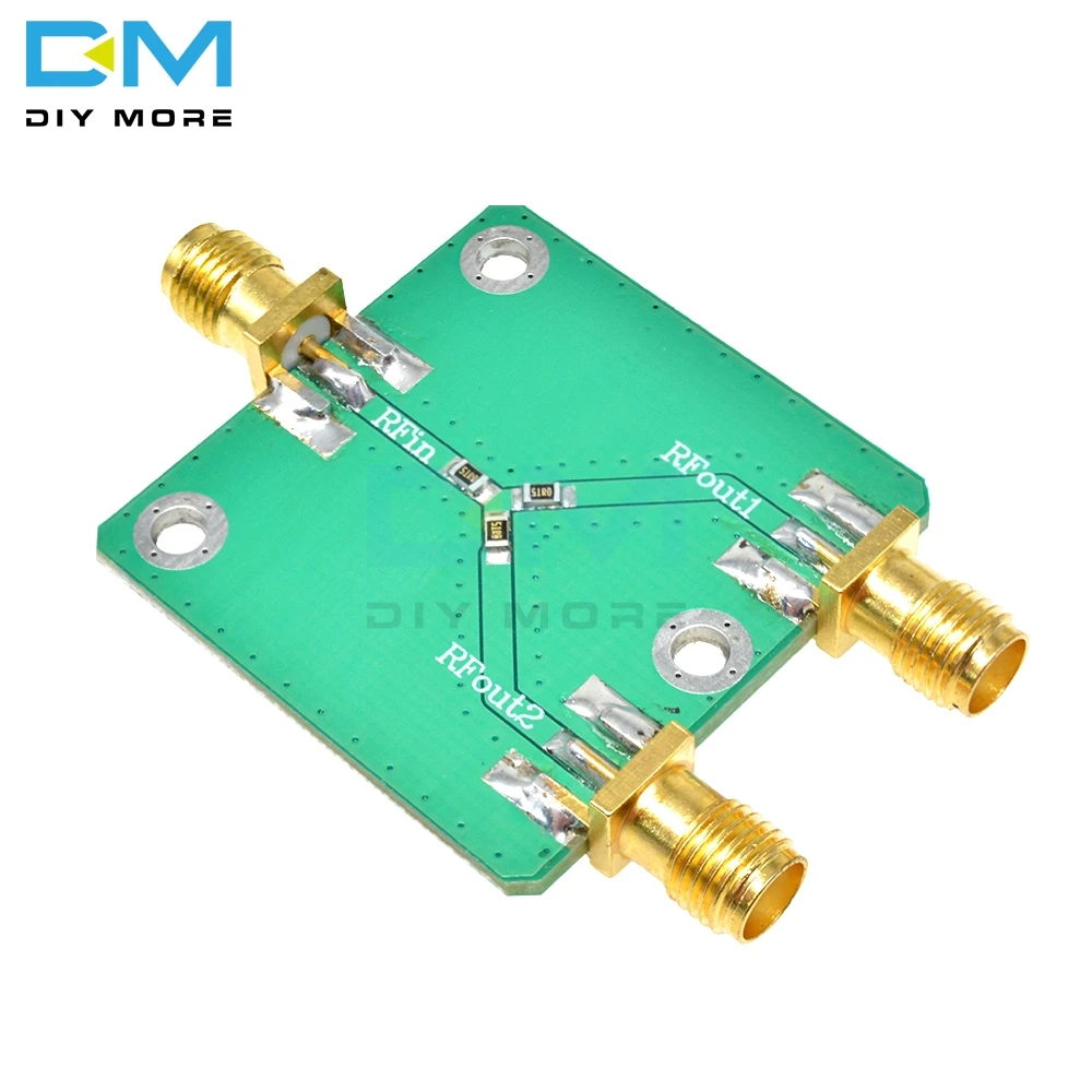 RF Power Splitter DC-5GHz RF Microwave Resistance Power Divider Splitter 1 to 2 Combiner SMA Radio Frequency Divider 33*33mm
