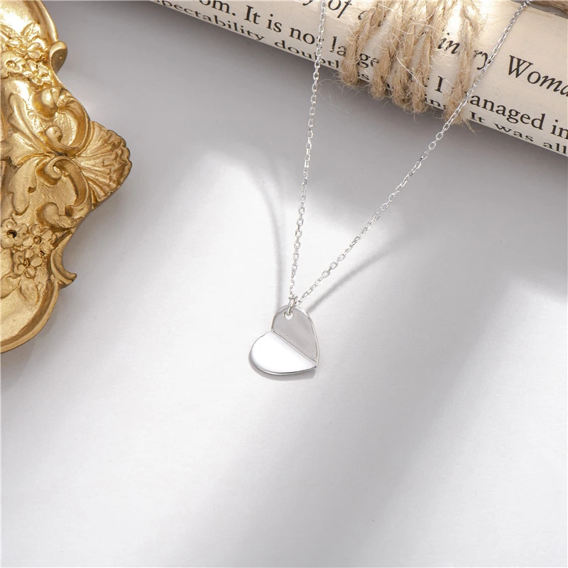 

Sodrov 925 Sterling Silver Necklace Pendant For Women Creased Heart Necklace Silver 925 Jewelry Pendant Silver Necklace