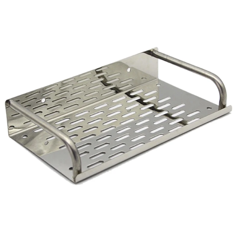 

Stainless Steel Kitchen Bathroom Shelf Wall-Mounted Storage Rack Single Laye