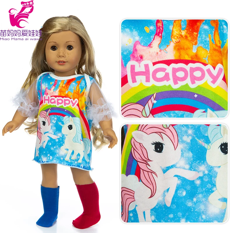 Детское Кукольное платье raibow hourse с носками 18-дюймовая кукольная куртка для