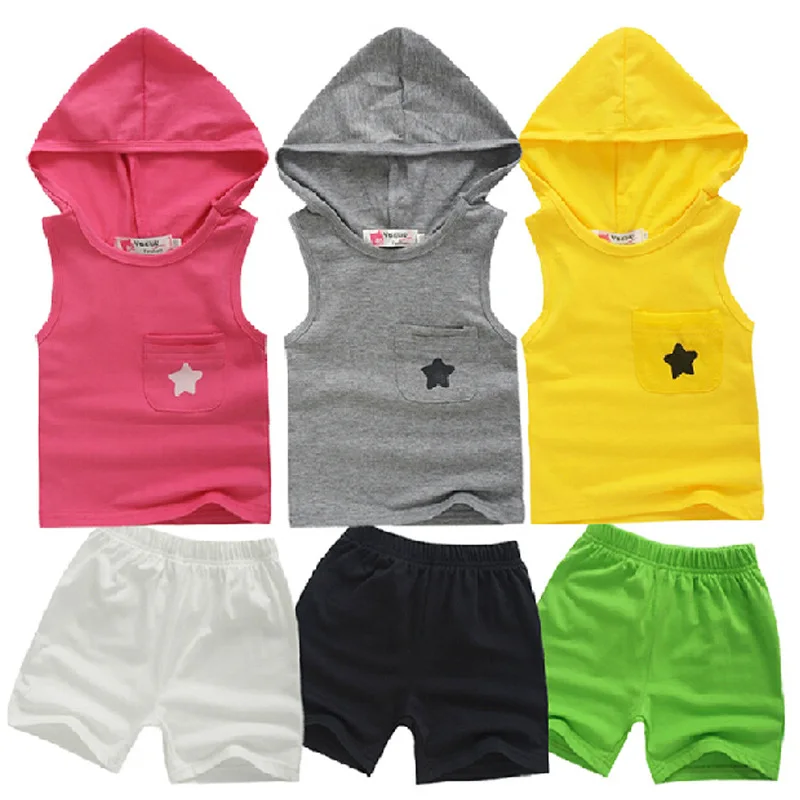 Детский однотонный комплект из жилета и брюк детская одежда 2 предметов для