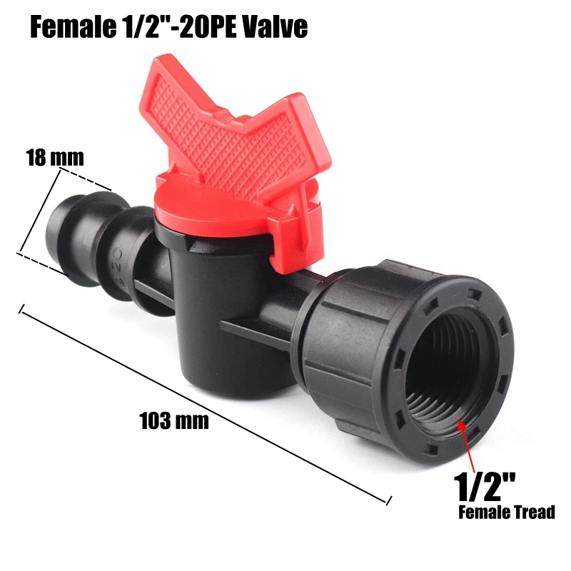 Шаровой кран с резьбой для полива полиэтилена 2 шт. 1/2 дюйма 3/4 16 20 мм|Соединители