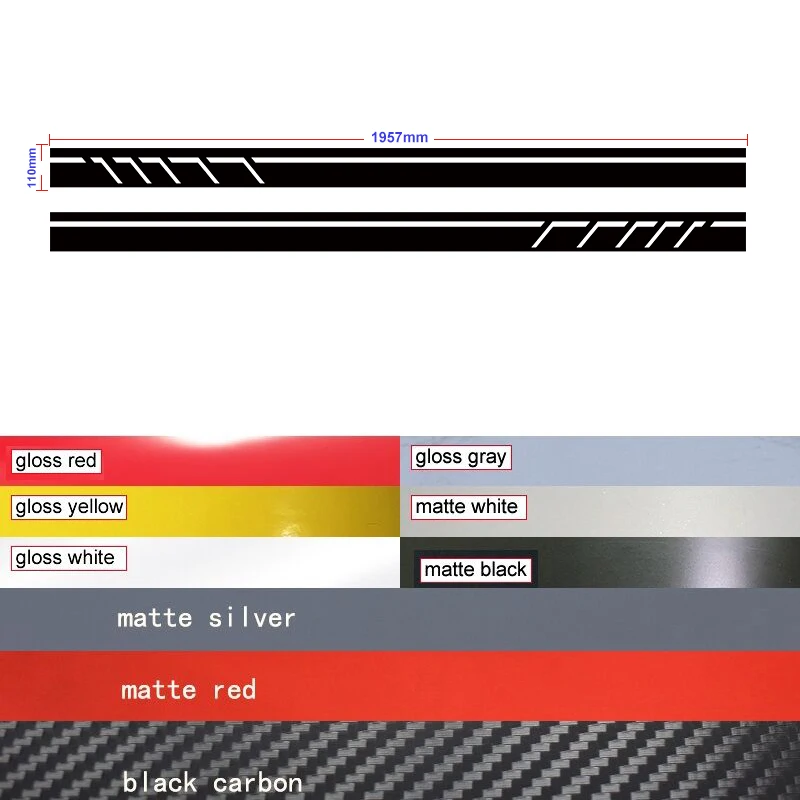 Стикер для автомобиля 2 шт. гонок Полоска Стайлинг боковая дверь графический