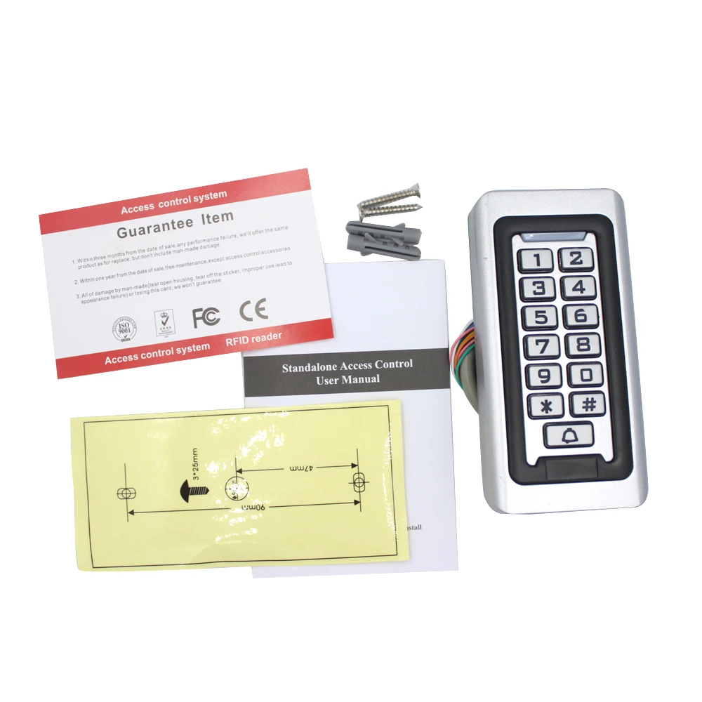 

IP67 Waterproof Backlight RFID 125KHz Door Access Control Reader Keypad 2000 Users door bell 13.56MHZ EM Card Door Opener