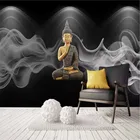 HD обустройство дома дзен статуя Будды обои 3D Ресторан Йога тренажерный зал промышленный декор черный фон настенная бумага 3D