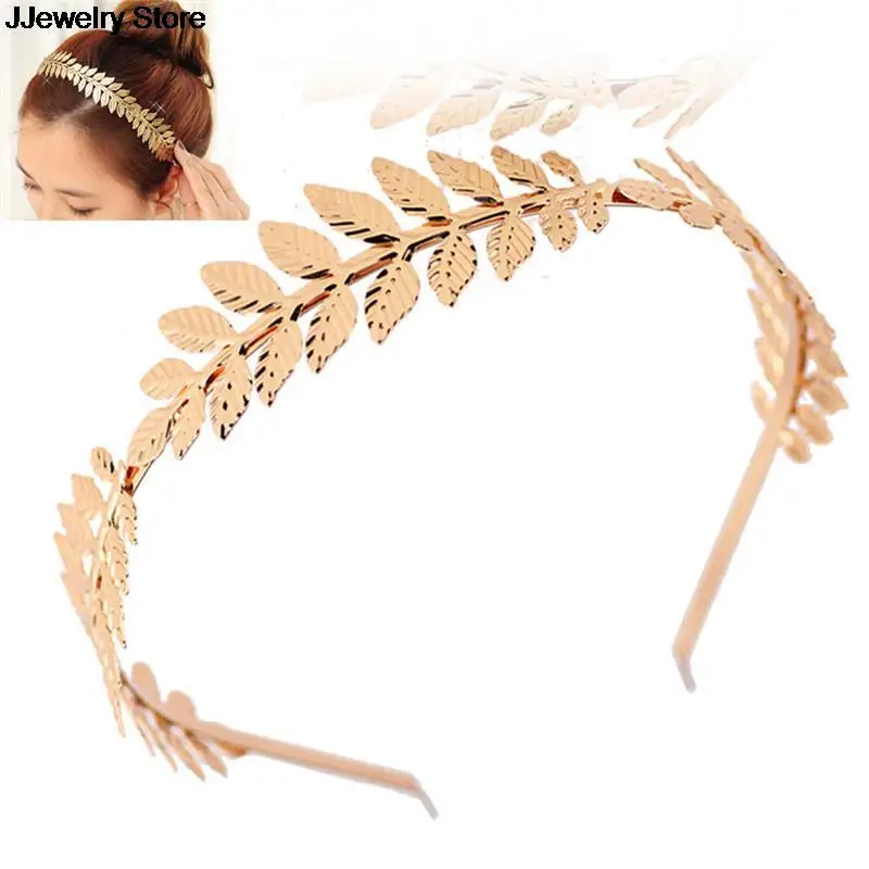 Fashion Gold Plated Metal Leaf Headband Hairband for Women Wedding Hair Accessories Elegant Silver Leaves Head Forehead Jewelry |