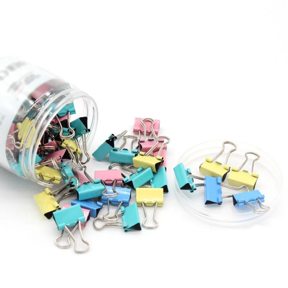

Metal Paper Clip Multicolor Binder Clips Document Books Stationery File Binder School Office Supplies 25mm/48pcs 32mm/24pcs