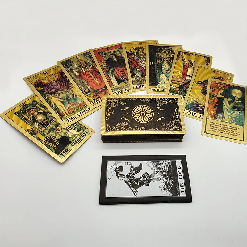 The Neo Rider Tarot Gold Foil водостойкие карты Game с руководством | Спорт и развлечения