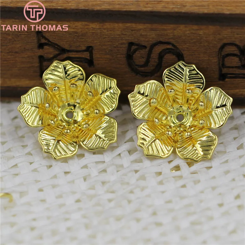 

20PCS 16MM,height 5MM Not plated color Brass 3D Flowers Diy Jewelry Findings Jewelry Accessories wholesale