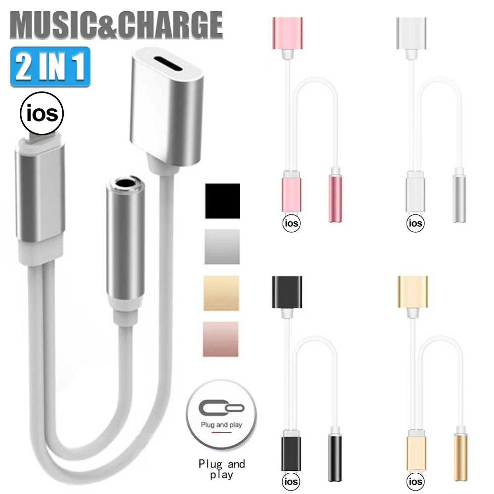 Переходные кабели 3 5 мм для Apple аудиоразъем зарядки iphone X 7 8 Plus XR 11 pro xs max адаптер