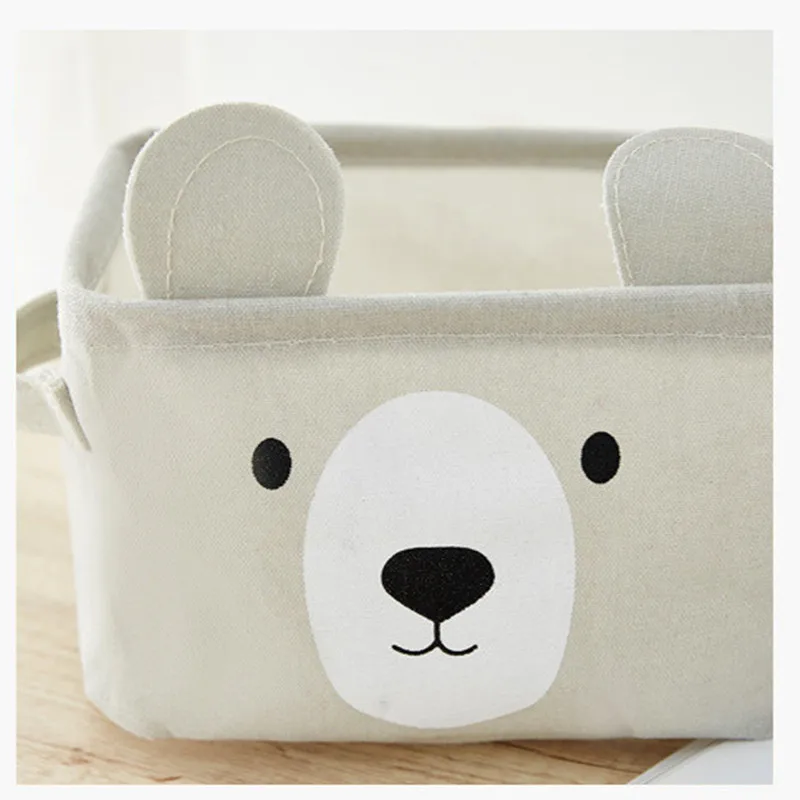 Квадратная коробка с мультяшными медведями многофункциональная холщовая из