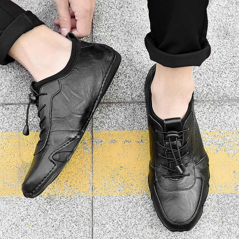 

Summer New Mesh Men Loafers Breathable Casual Leather Shoe Men Flats Hot Sale Soft Driving Shoes Moccasins