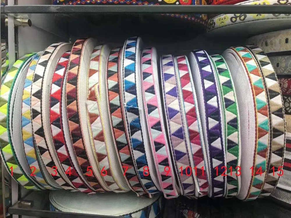 20yards/lots wide 2 cm Woven Jacquard Ribbon Trims triangular form geometric pattern for curtain and clothing accessory LS-2705 | Дом и сад