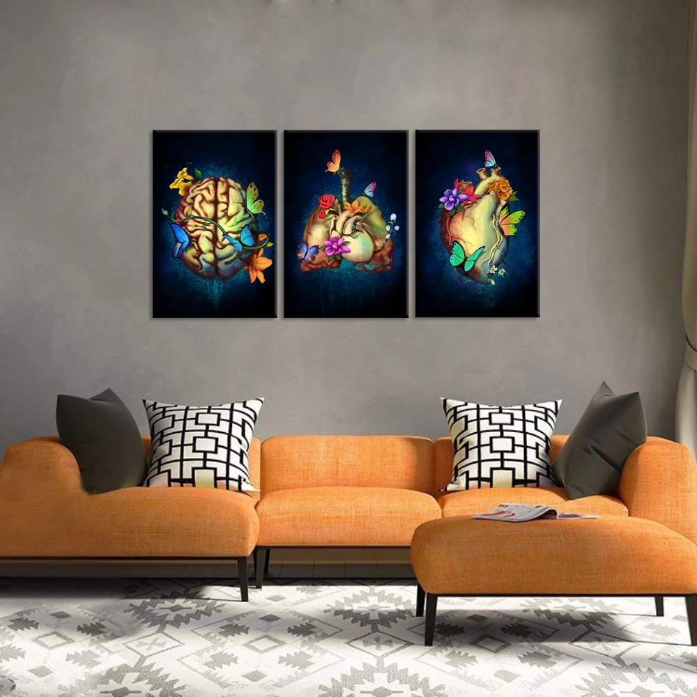 3 шт. самолет холст стены Искусство воздушный шар с самолетом голубое небо