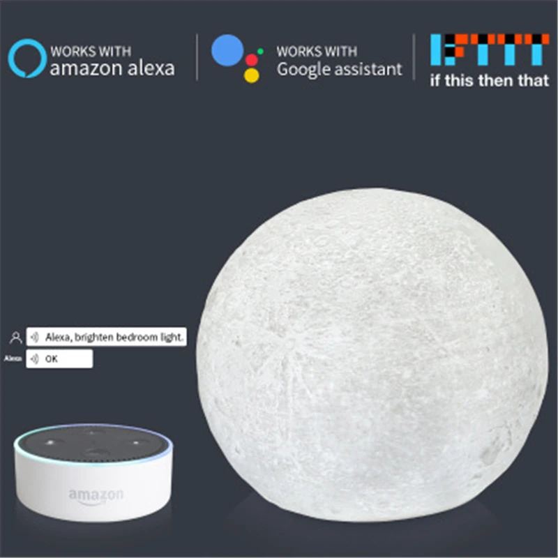 Светильник-Луна Smart Life 2 0 с сенсорным управлением и поддержкой Wi-Fi | Лампы