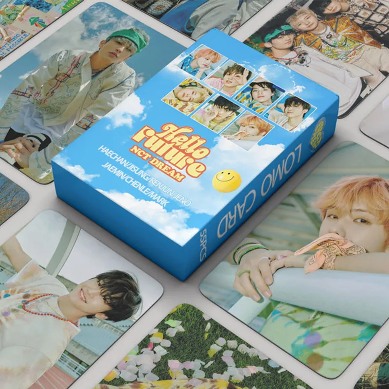 

55 Pcs / Set Kpop NCT DREAM New Album HELLO FUTURE Postcard Caro Lumin MARK Chenle Card for Fans Collection
