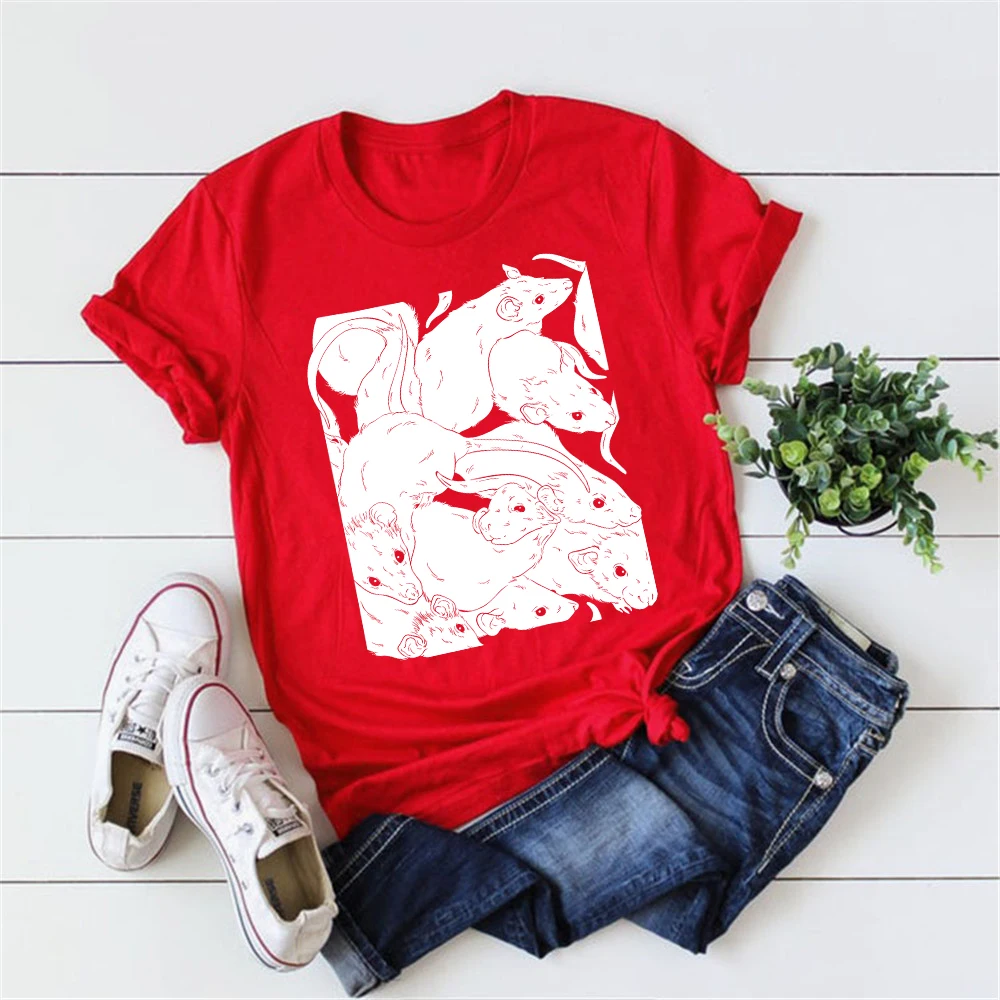 Жуткая Милая рубашка в виде крысы крутая футболка для влюбленных крыс Готическая