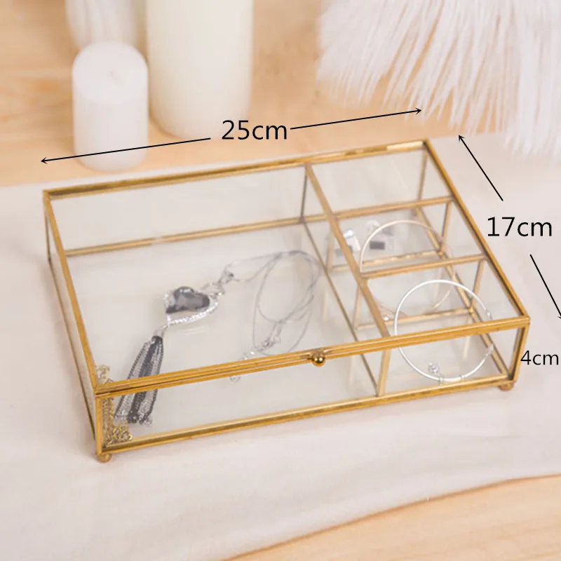 

Glass jewelry storage box Jewelry display Desktop organization