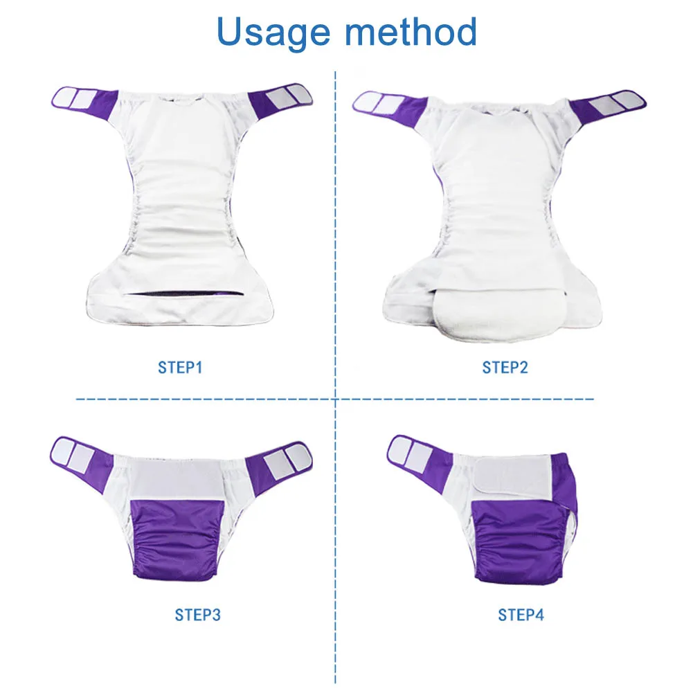 

2020 Adult Cloth Diaper Nappy Reusable Waterproof Elderly Breathable Comfortable Insert Hook