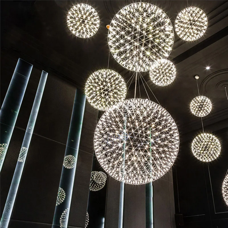 Garland Spark Round Balls Chandelier Kids room Bedroom Hall moon light fixtures indoor home Designer Star lamp | Лампы и освещение