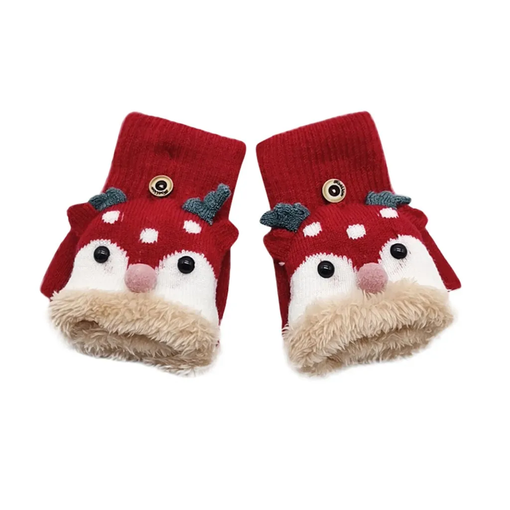 Зимние перчатки SAGACE для девочек и мальчиков Детские Рождественские теплые