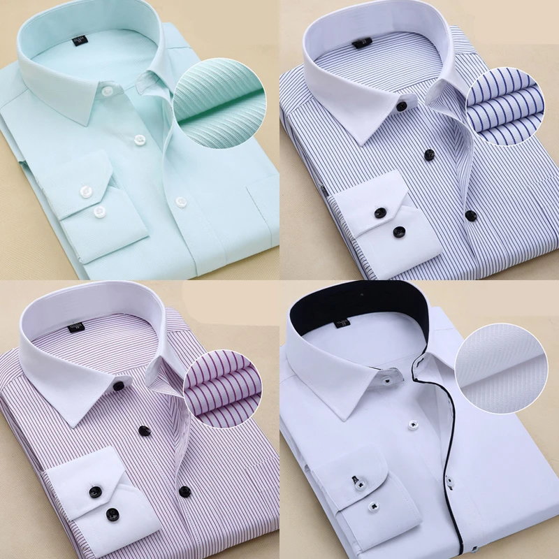 Мужская Деловая блузка для работы с автомобилем полосатая футболка длинным