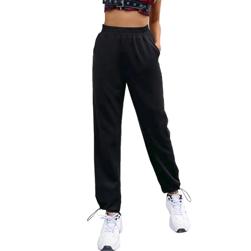 

Women High Waist Casual Loose Sports Trousers Pants Running Trousers Spring Summer Women Black Trousers Comfortable