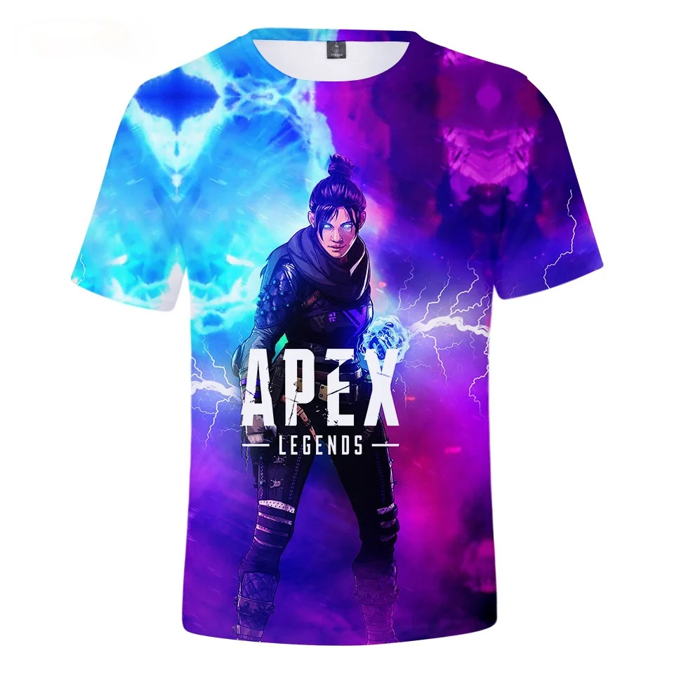 Футболка Apex Legends для мужчин и женщин популярная рубашка с 3D рисунком коротким