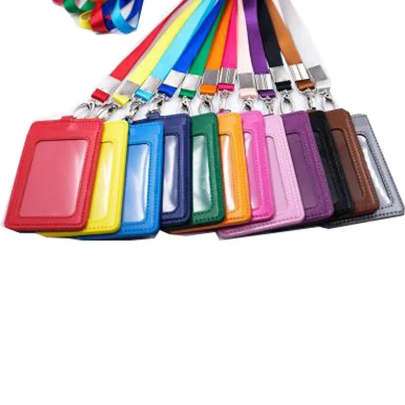 

Work Card Holders With Lanyard PU Bank Card Name Credit Card Holders Card Bus ID Holders With Neck Strap